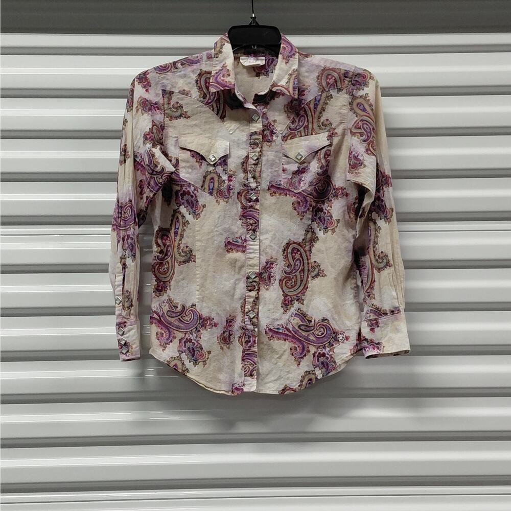 Ariat Womens Western Shirt Size Medium Paisley Festival Coastal Cowgirl Rodeo - Picture 3 of 11
